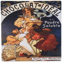 3dRose LLC 8 x 8 x 0.25 Inches Mouse Pad, French Art Nouveau Chocolate Ad by Mucha (mp_155318_1)