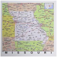 3dRose Print of Missouri Cities and State Map Greeting Cards, Set of 6 (gc_184604_1)