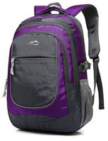 Backpack Bookbag for School College Student Sturdy Travel Business Hiking Fit Laptop Up to 15.6 Inch Multi Compartment Night Light Reflective (Purple)