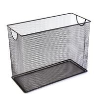 U Brands Mesh Steel Desktop Hanging File Holder, Letter Size, 12.4" x 9.53" x 5.5", Black - 457U00-06