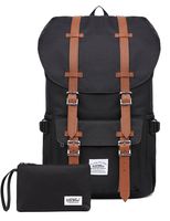 KAUKKO Laptop Outdoor Backpack Travel Hiking Camping Rucksack Casual College Daypack Fits 15" (Nblack 2pcs)