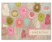 American Greetings Floral Birthday Card with Flocking - 5856671