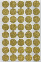 Royal Green Glitter Gold Circle Stickers 3/4 Diameter - Envelope Seals - 0.75 inch 19mm Rounds - 200 Pack