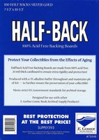 Half-Back Silver & Gold Comic Book Backing Boards 7 1/2" x 10 1/2"