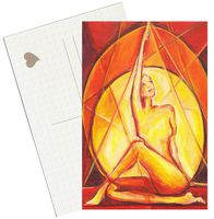 Yoga Practitioner 4"x6" Set of 6 Linen Postcards