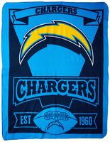 The Northwest Company Officially Licensed NFL Los Angeles Chargers Marque Printed Fleece Throw Blanket, 50" x 60", Multi Color