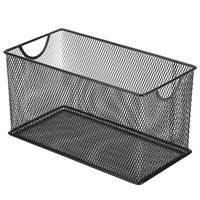 Black Mesh Metal CD Holder Box Organizer, Open Storage Bin