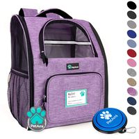 PetAmi Deluxe Pet Carrier Backpack for Small Cats and Dogs, Puppies | Ventilated Design, Two-Sided Entry, Safety Features and Cushion Back Support | for Travel, Hiking, Outdoor Use (Heather Purple)