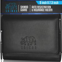SHIMDU Car Registration Card and Insurance Holder, Glovebox Organizer- Keep Your Important Documents Safe, Protected and Within Arm's Reach, Made of Premium Black PU Leather-Include 0.7 mm Pen