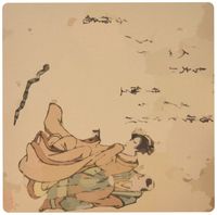 3dRose LLC 8 x 8 x 0.25 Inches Mouse Pad, Picture of Ancient Asian Art Bamboo and Snake (mp_101756_1)