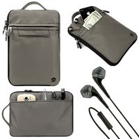 VG Hydei Black Nylon Bag Carrying Case for LG G Pad 7.0, LG G Pad 8.3 7 to 8 inch Tablets and Black VanGoddy Headphones
