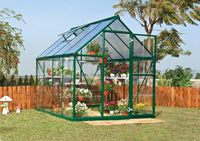 Palram HG5508G-1B Hybrid Hobby Greenhouse, 6' x 8' x 7', Forest Green
