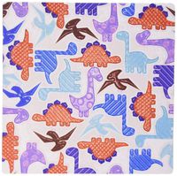 3dRose LLC 8 x 8 x 0.25 Inches Mouse Pad, Red/Blue/Purple Dinosaurs on White (mp_80578_1)