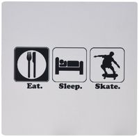 3dRose LLC 8 x 8 x 0.25 Inches Mouse Pad, Funny Hobby Lifestyle Design Eat Sleep Skateboard (mp_116986_1)