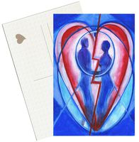 Heart Connection Magic Manifestation 4"x6" Set of 6 Linen Postcards