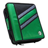 Case-it Z-Binder Two-in-One 1.5-Inch D-Ring Zipper Binders, Green, Z-176-GRE