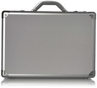SOLO New York Fifth Avenue 17.3-Inch Aluminum Laptop Attaché Briefcase, Hard-sided with Combination Locks, Silver