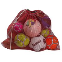 Mesh Equipment Bag, Red - 24" x 36" - Adjustable, sliding drawstring cord closure. Perfect mesh bag for parent or coach, making it easy to transport and keeping your sporting gear organized.