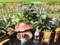 Essential Garden Fairy Garden Kit~ GNOMES & MUSHROOM HOUSE Set ~ 7 Pc Figure Set