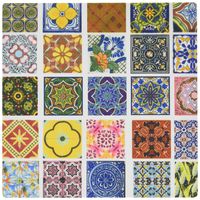 3dRose LLC 8 x 8 x 0.25 Inches Mouse Pad, Collage of Colorful Mexican Tiles (mp_157470_1)
