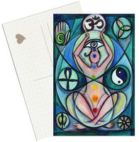 Metaphysical Symbols of the Spiritual Master 4"x6" Set of 6 Linen Postcards