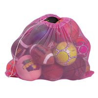 Mesh Equipment Bag, Pink - 24" x 36" - Adjustable, sliding drawstring cord closure. Perfect mesh bag for parent or coach, making it easy to transport and keeping your sporting gear organized.