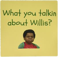 3dRose LLC 8 x 8 x 0.25 Inches Mouse Pad, What You Talkin About Willis, Green Letters with Gary Coleman Picture - (mp_180145_1)