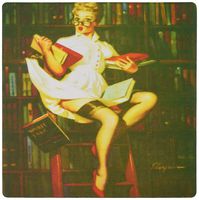 3drose Print of Elvgren Pinup Painting The Librarian - Mouse Pad