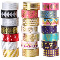 21 Rolls Foil Washi Tape - Gold & Colored Metallic Washi Tape - 15mm Wide DIY Craft Masking Tape by leebee