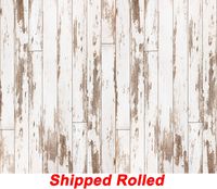 Distressed White Wood Backdrop Rustic Old Weathered Peeled Vintage Retro White Painted Grey Wooden Planks Wall Newborn Printed Fabric Photography Background (G1018, 10' Wide by 8' Tall)