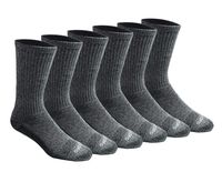 Dickies Men's Multi-Pack Dri-Tech Moisture Control Crew Socks, Heathered Grey (6 Pair), Shoe Size: 6-12