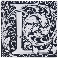 3dRose Print of Late Victorian Letter L in Black N White Mouse Pad (mp_193107_1)