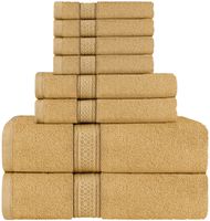Utopia Towels Towel Set, 2 Bath Towels, 2 Hand Towels, and 4 Washcloths, 600 GSM 100% Premium Ring Spun Cotton Highly Absorbent Towels for Bathroom, Shower Towel, (Pack of 8)