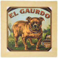 3dRose LLC 8 x 8 x 0.25 Inches Mouse Pad, Image of Cigar Ad with Bulldog (mp_173865_1)