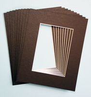 Pack of 10 BLACK 8x10 Picture Mats Matting with White Core Bevel Cut for 5x7 Pictures