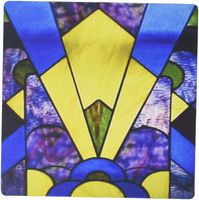 3dRose LLC 8 x 8 x 0.25 Inches Mouse Pad, Art Deco Stained Glass Design (mp_100573_1)