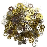 Aokbean 150 Gram Assorted Vintage Mixed Color Metal Steampunk Jewelry Making Charms Cog Watch Wheel (Mixed Color)
