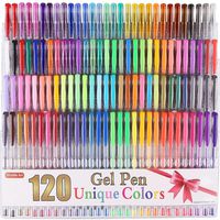 Shuttle Art 120 Unique Colors (No Duplicates) Gel Pens Gel Pen Set for Adult Coloring Books Art Markers