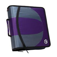 Case-it Dual 2-in-1 Zipper D-Ring Binder, 2 Sets of 1.5-Inch Rings with Pencil Pouch, Purple, DUAL-101-PUR-18