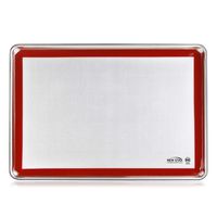 New Star Foodservice 38453 Commercial-Grade 18-Gauge Aluminum Sheet Pan/Bun Pan and Silicone Baking Mat Set, 18" L x 26" W x 1" H (Full Size) | Measure Oven (Recommended)
