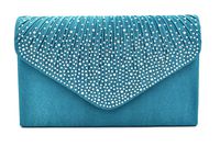 Nodykka Women Evening Envelope Rhinestone Frosted Handbag Party Bridal Clutch Purse Shoulder Cross Body Bag