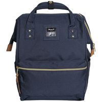 Himawari Polyester Backpack Unisex Vintage School Bag Fits 13-inch laptop Navy Blue