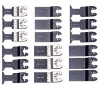 Ginsco 20 Pcs Metal Wood Precision Oscillating Multitool Quick Release Saw Blade with Storage Case