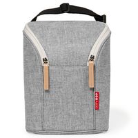 Skip Hop Insulated Breastmilk Cooler and Baby Bottle Bag, Grab & Go Double, Grey Melange