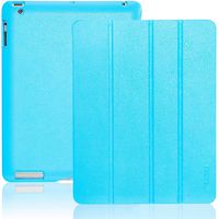 INVELLOP Caribbean Blue Leatherette Cover Case for iPad 2 / iPad 3 / iPad 4 (Built-in Magnet for Sleep/Wake Feature) iPad 2 case