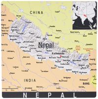 3dRose LLC 8 x 8 x 0.25 Inches Mouse Pad, Modern Map of Nepal in Vivid Color (mp_160201_1)