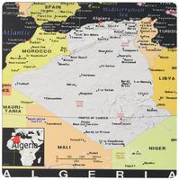 3dRose LLC 8 x 8 x 0.25 Inches Mouse Pad, Modern Map of Algeria in Vivid Color (mp_159666_1)