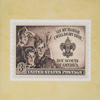 3drose Image of Boy Scout Postage Stamp - Mouse Pad