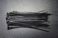 200 Pack 8 INCH Thin Skinny Zip Ties Nylon Black 18 LBS UV Weather RES Wire Cable BCT8S