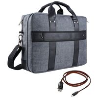 WGS Casual Lightweight Business Work School Messenger Carrying Crossbody Tote Bag for HP Pro Book, Essential, Envy, Zbook, OMEN, Fit for 17.3 inch Laptop with Sync and Charge Cable